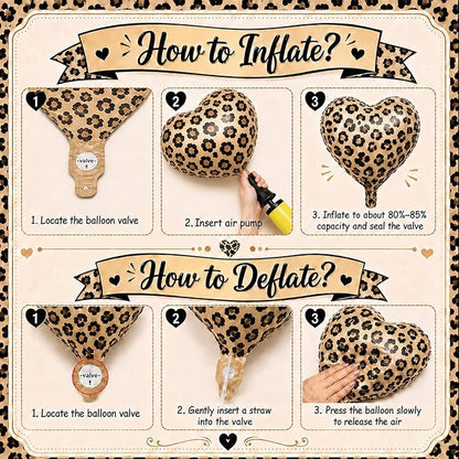 Leopard Print Heart Balloons, Animal Print Heart Shaped Helium Balloon - Image 8