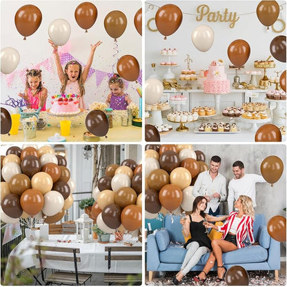 Brown Balloons, 12 Inch Neutral Balloons, Retro Coffee Brown Apricot Sand White - Image 8