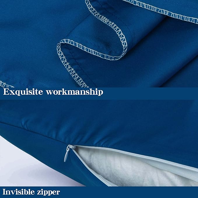 NTBAY Zippered Satin Body Pillow Pillowcase, Silky Slip Cooling Body Pillow Cover, Long Side Hidden Zipper, 20x54 Inches, Royal Blue