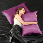 INFIIXSO Mulberry Silk Pillowcase for Hair and Skin, Silk Pillow Cases Queen Size Set of 2 with Hidden Zipper 20x30 Inches, Ultra Smooth and Soft Cooling Pillow Cases for Hot Sleepers(Purple, 2 Pack)
