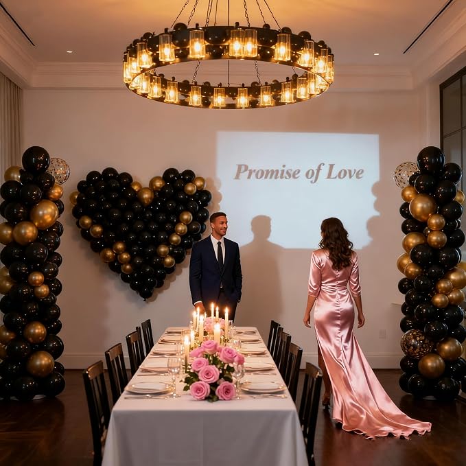 Black And Gold Balloon Arch Kit - Image 5