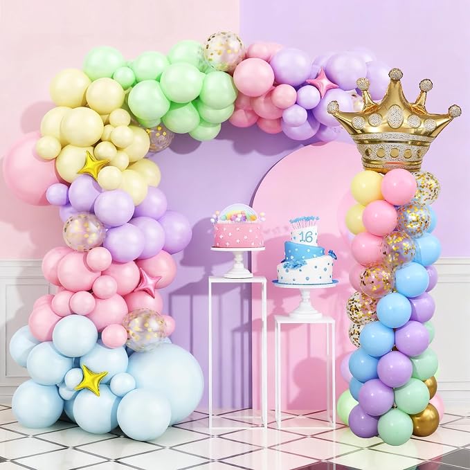 Pastel Princess Party Balloon Column Stand Arch Kit Set of 2 - Image 7