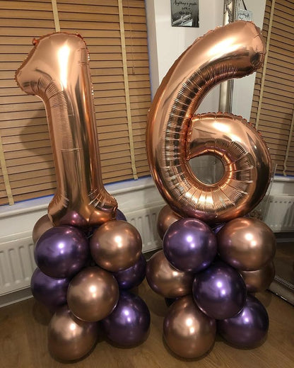 40 Inch Rose Gold 15 Number Balloons Giant 15 or 51 Balloons Rose Gold Birthday - Image 5