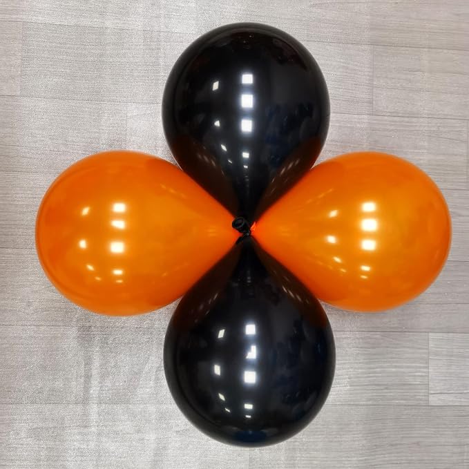 100Pcs Orange and Black Column Tower Balloons - Image 3