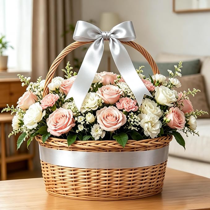 1In 30Yards Silver Satin Ribbon - Image 7