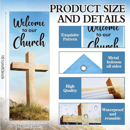 Hahafelt Welcome to Our Church Banner - Image 2