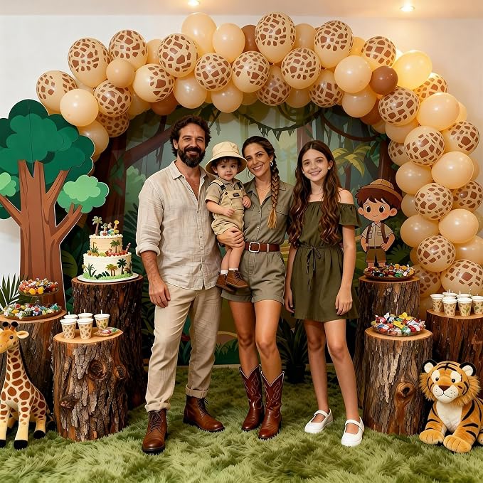 Giraffe Print Balloons Set, 12 Inch Safari Animal Deer Print Latex Balloons - Image 2