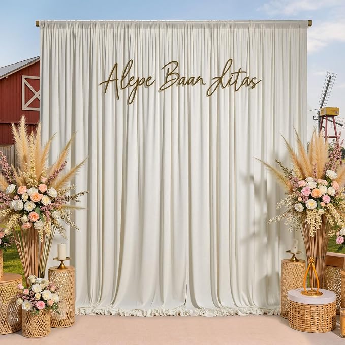 20ftx10ft Wrinkle Free Beige Backdrop Curtains - Image 8