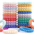 DED Hair Ties,24 Pack No Crease Spiral Hair Ties Hair Elastics,Waterproof Phone Cord Hair Coils, Elastic Ties Hair Accessories for Women Girls Kids