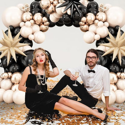 Sand White Black Gold Balloon Arch Kit, Balloon Garland - Image 5