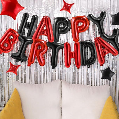 CANREVEL Happy Birthday Banner Decorations + 12Pcs Star Balloons, - Image 5