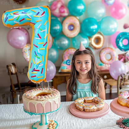 KatchOn Donut Number 7 Balloon 40 Inch, 7 Birthday Balloon | Party Decorations - Image 4