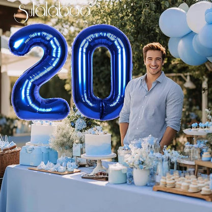 40 Inch Navy Blue Big Number 20 Balloon 0-9 Large Helium | Royal Blue Balloons - Image 4