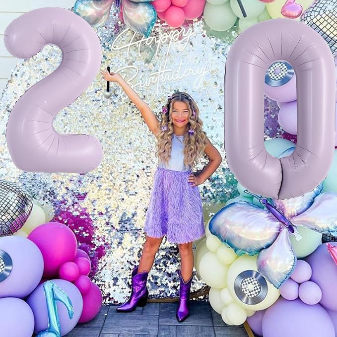 TONIFUL 40 Inch Pastel Purple Number 2 Balloon – Big Lilac Mylar Foil Number - Image 4