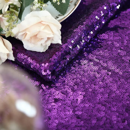 Purple Sequin Backdrop Curtains Party Photo Glitter Drapes 2 Pcs 2FTx8FT | - Image 6