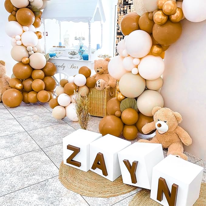 PartyWoo Boho Neutral Light Brown Balloons 101pcs Coffee Fall Color | Balloons - Image 7