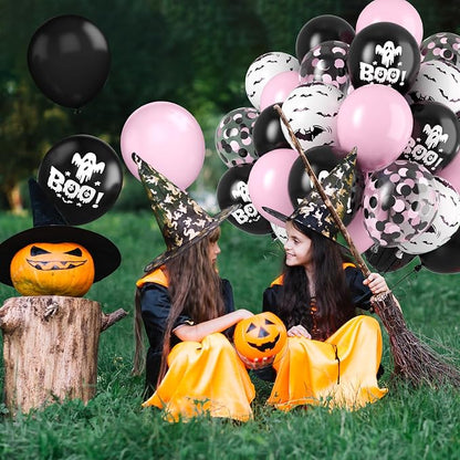 Halloween Balloons, Cute Ghost Bat BOO Print Balloons, Halloween Kids Birthday - Image 6