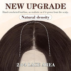 NAYOO Long Dark Brown Wavy Wig for Women 26 Inch Middle Part Lace Hairline Curly Wavy Wig Natural Looking Synthetic Heat Resistant Fiber for Daily Party Use