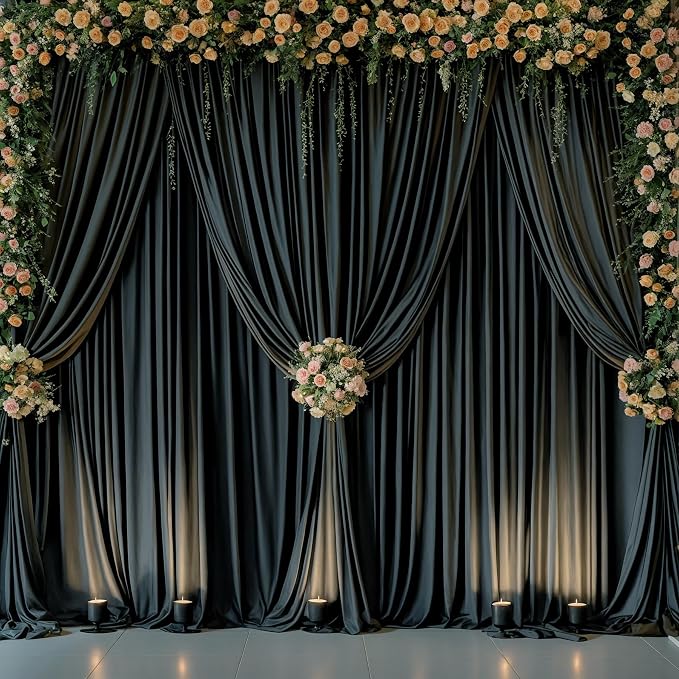 4 Panels Black Backdrop Curtains - Image 9