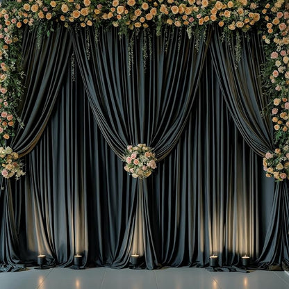 4 Panels Black Backdrop Curtains - Image 9