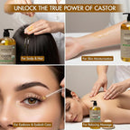 Majestic Pure Organic Castor Oil 16 Fl Oz - 100% Pure and Natural - Premium Grade Carrier Oil - Hair, Eyelashes and Eyebrows - Hair Oil and Body Oil - Expeller Pressed - Hexane Free