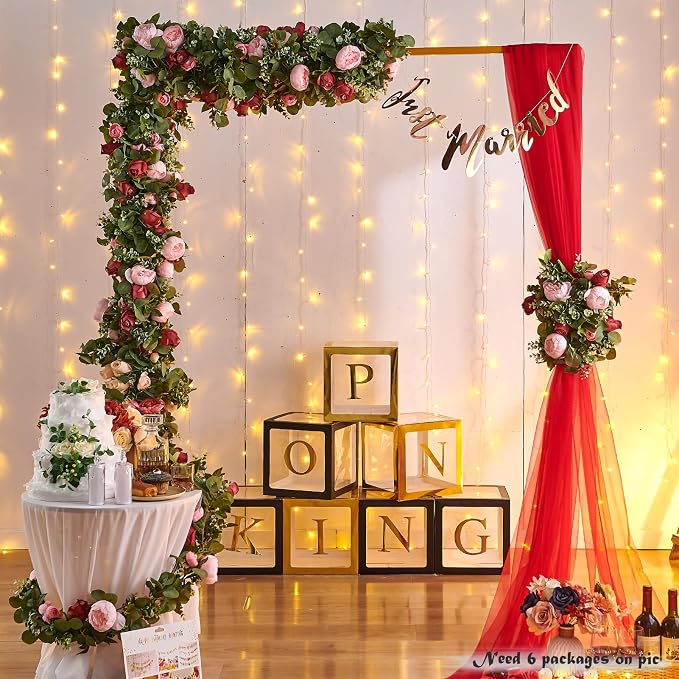Artificial Flower Garland 5.4ft Floral Rose Vine Decor, Hanging Faux Roses - Image 7