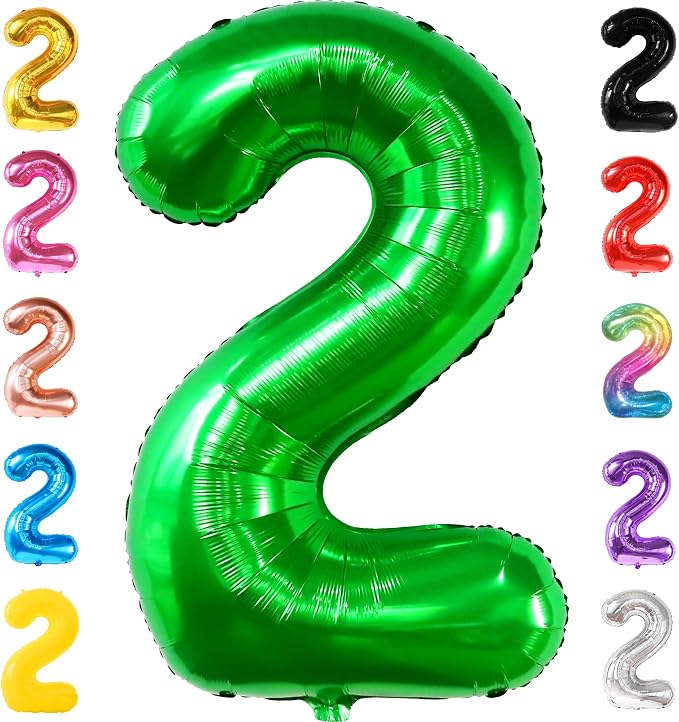 KatchOn Giant Green Number 2 Balloon, 40 Inches, Tractor Party Supplies by KatchOn