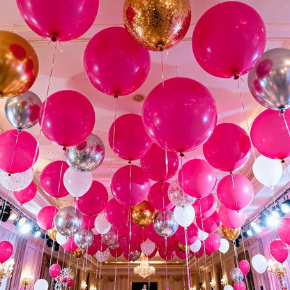 104pcs Hot Pink Balloon Garland Arch Kit Assorted Sizes 18/12/10/5 Inch | Dark - Image 3