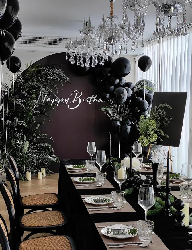 Black Balloons 50 Pcs 12 Inch Black Latex Balloons, Photo Backdrop | Black - Image 6