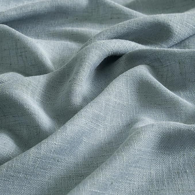 MIULEE Dusty Blue Linen Curtains 52x72 Inch 2 Panel - Image 3