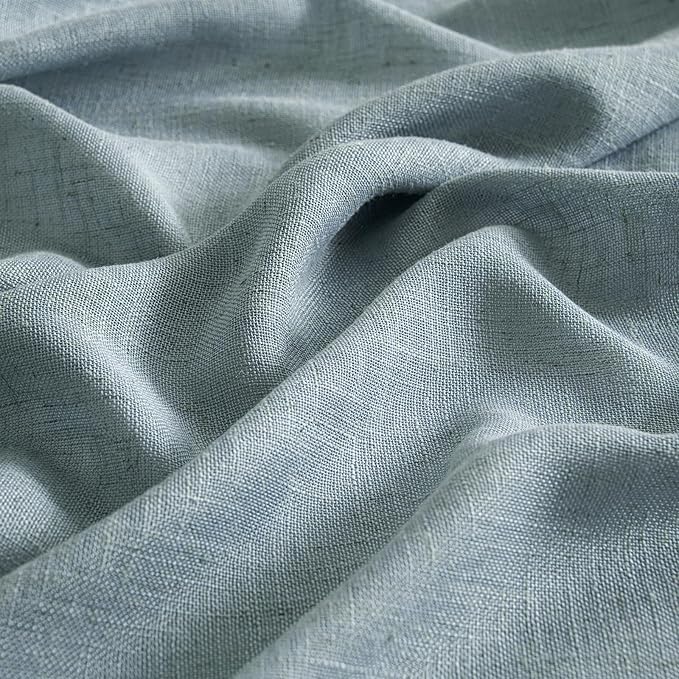 MIULEE Dusty Blue Linen Curtains 42x63 Inch 2 Panel - Image 4