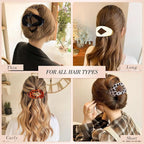 Obeoby 8 Pcs Flat Claw Clips for Women, Strong Hold French Flat Hair Clips for Thick Thin Hair Barrettes Accessories Round Large Medium (Tortoiseshell)