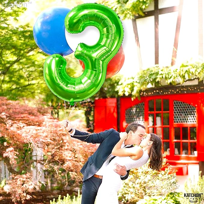 KatchOn Light Green Number 3 Balloon 40 Inch | Green 3 Balloon Number - Image 8