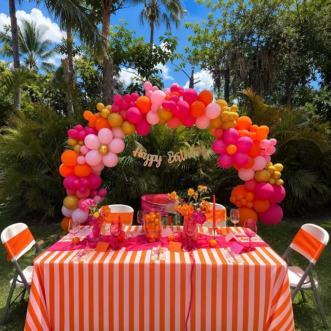 Pink Orange Balloon Garland, Daisy Balloon Arch - Image 5