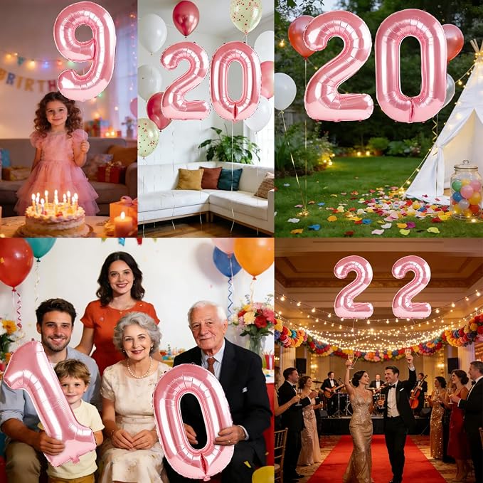 40 Inch Number 20 Balloons for 20th Birthday Party Decorations, 0-100 Jewelry - Image 7