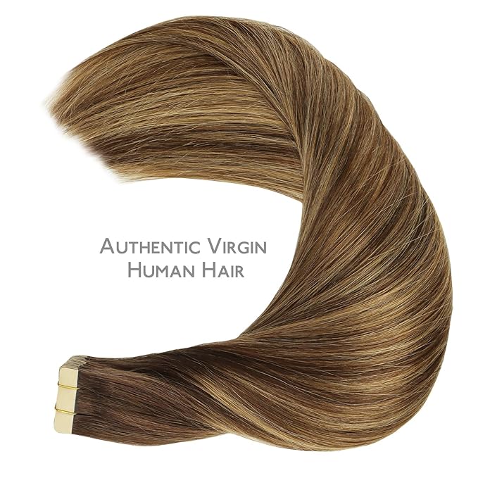 WENNALIFE Tape in Hair Extensions Human Hair, Remy Tape Hair Extensions Real Human Hair Tape Extensions Coloured