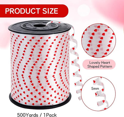 BEISHIDA White with Heart Curling Ribbon, Balloon String 500 Yards - Image 2