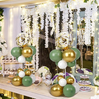 8 Sets Sage Green Balloon Column Table Centerpiece Reusable Table Balloon Tower - Image 6