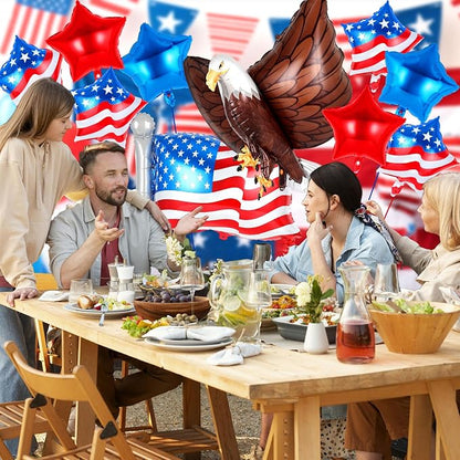 12 Pcs Patriotic Balloons, Eagle American Flag Balloon, 4th of July Balloons - Image 7