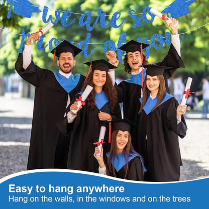 2026 Graduation Decorations Pre-Strung Blingbling We Are So Proud of You Banner - Image 3