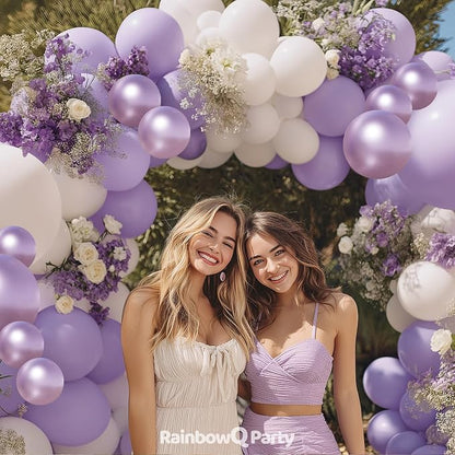 RainbowQ 165 Pcs Light Purple Balloons Arch Kit Different Sizes Garland | - Image 2