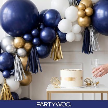 PartyWoo Navy Blue Balloons 92pcs Different Sizes of 18 12 10 5 Inch Dark Blue - Image 8