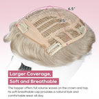 REECHO Hair Topper, Short Wiglet Hair Topper for Women with Thinning Large Coverage Synthetic Top Crown Hairpiece for Women - Ash Blonde
