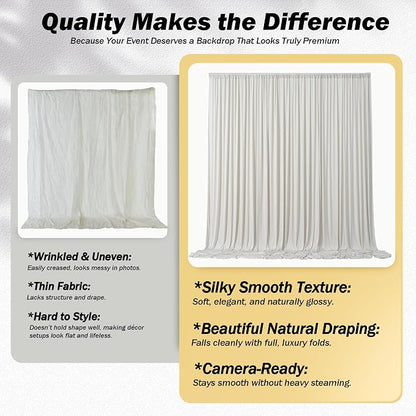 50ft×12ft Beige Backdrop Curtain - Image 4