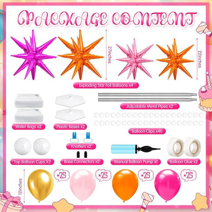 Kasyat Pink and Orange Balloon Arch Kit - Image 2