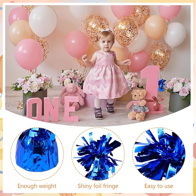 4 Pcs Blue Metallic Balloon Weights Holder Anchors Balloon Holder Weights - Image 3