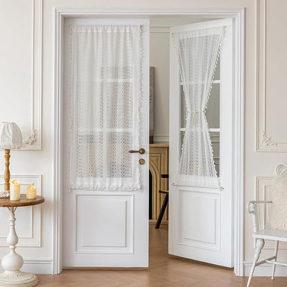 Sutuo Home White French Door Curtains 72 Inches Long by SutuoHome