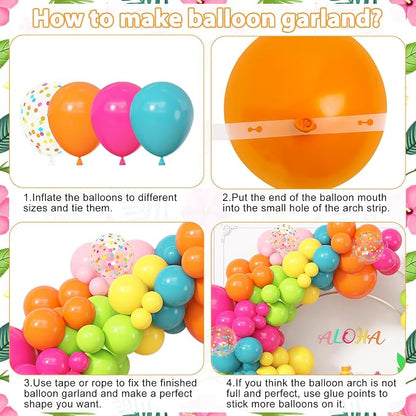 164Pcs Tropical Summer Balloons Garland Arch Kit Different Sizes | 18 12 10 5 - Image 7