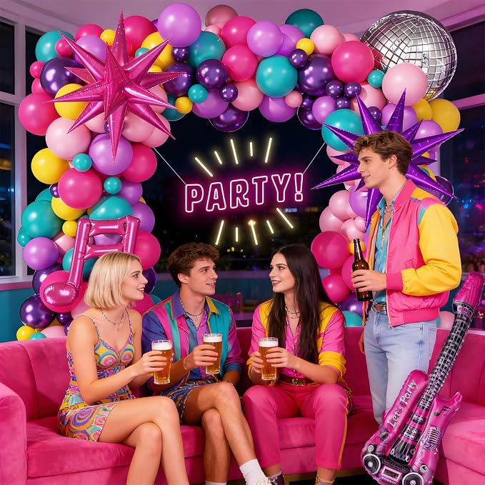 143pcs Pink and Purple Balloon Arch Kit - Image 7