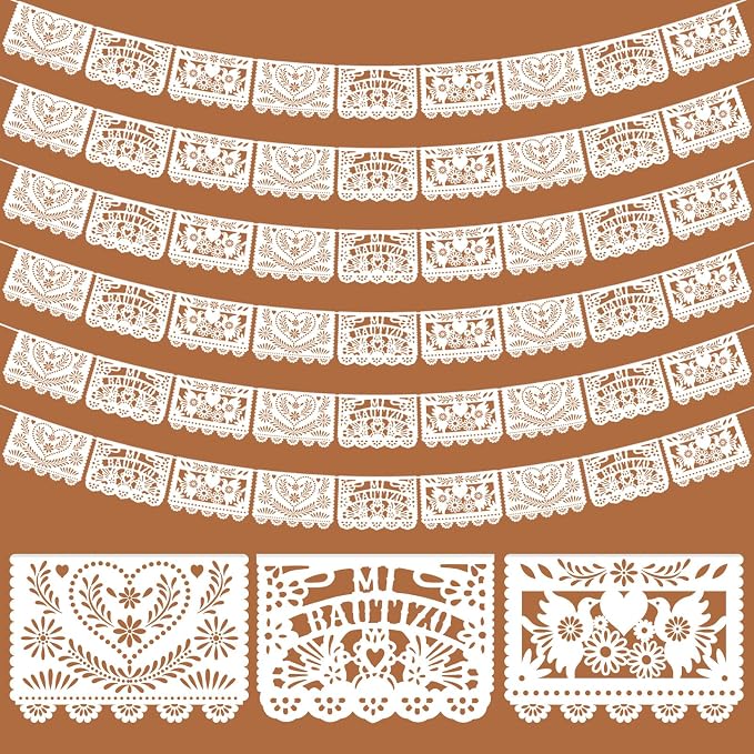 TaoBary 6 Pcs Papel Picado Mexican Wedding Cielito Lindo Party Decor 118 Feet by TaoBary